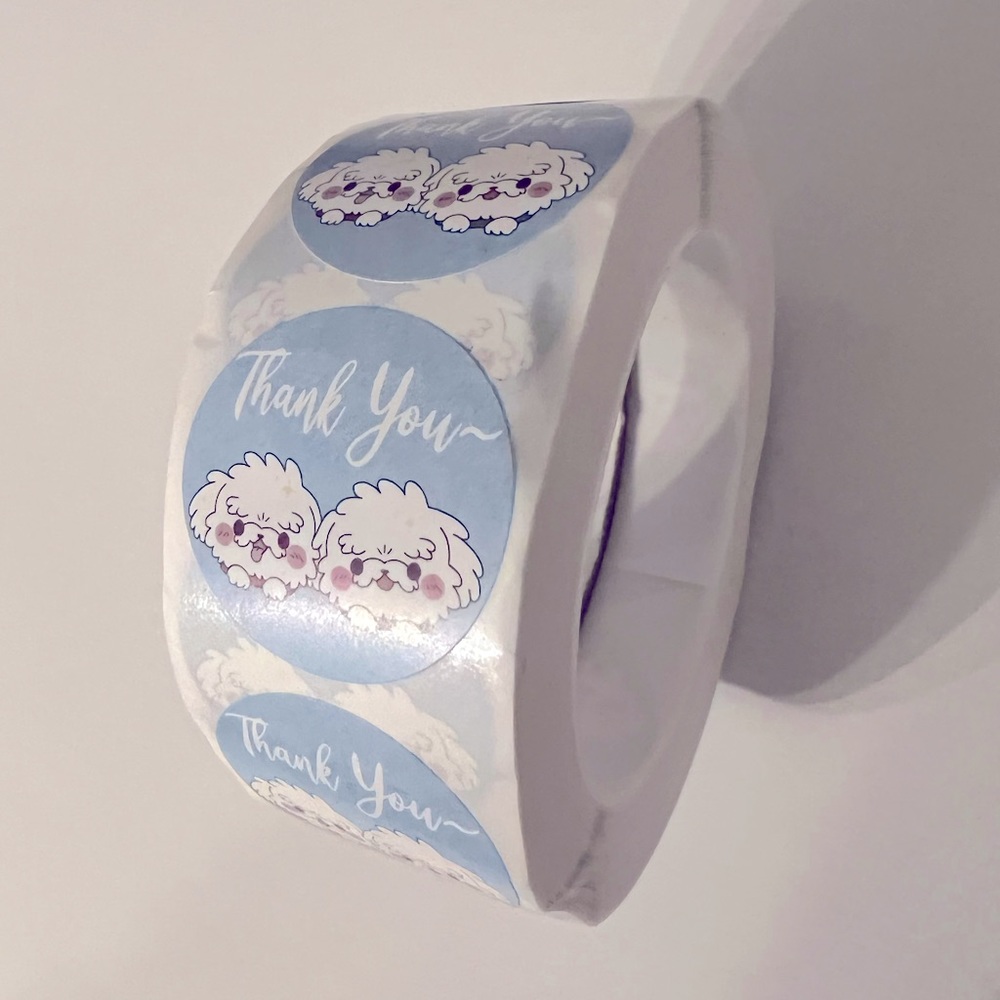 500 pcs Dogs Thank You Stickers 1" inch